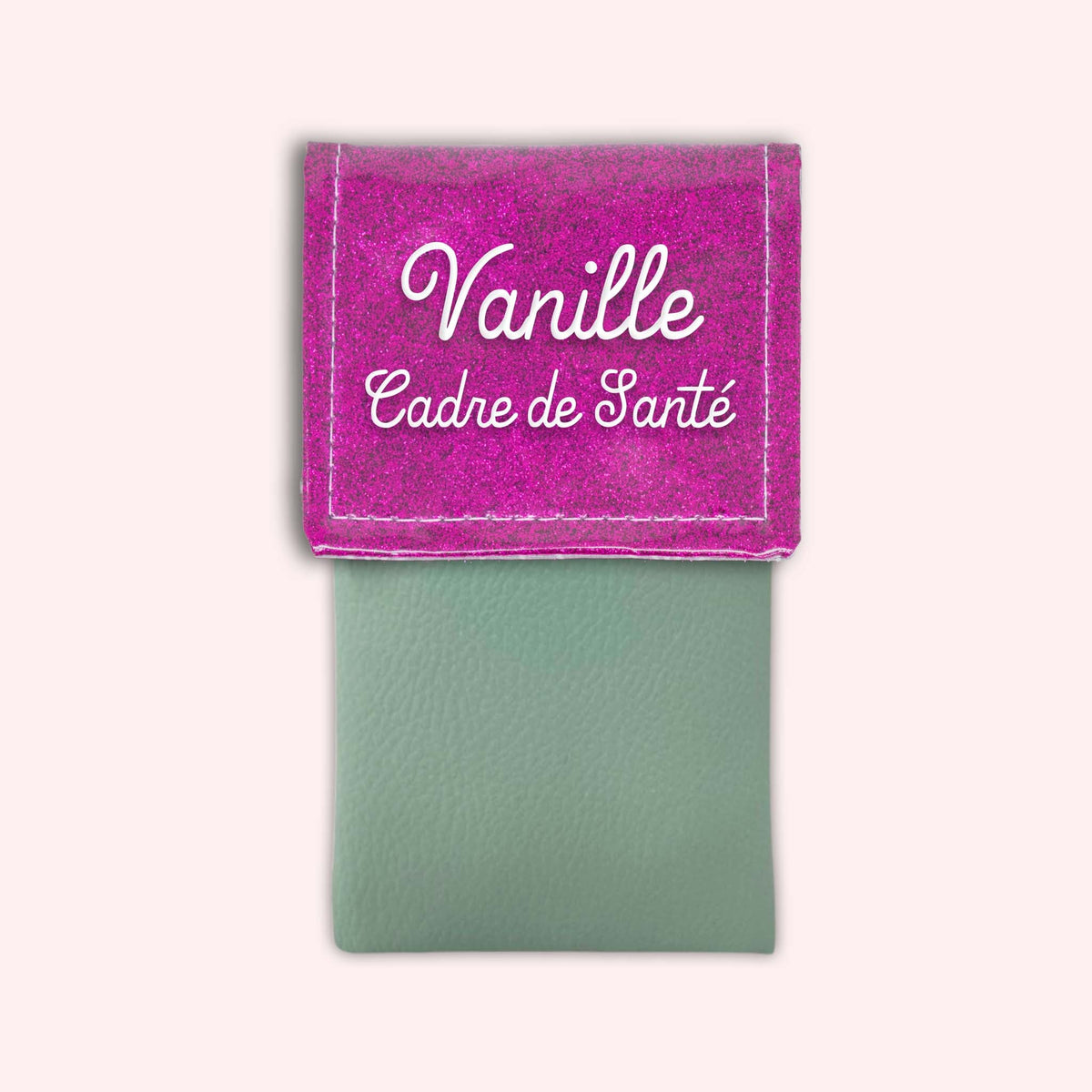 Pochette bicolore rabat Fuchsia paillette