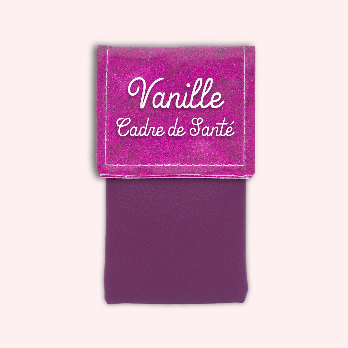 Pochette bicolore rabat Fuchsia paillette