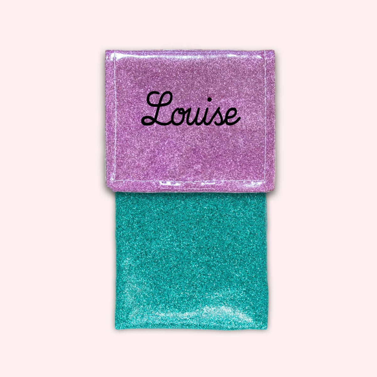 Pochette bicolore rabat Parme paillette