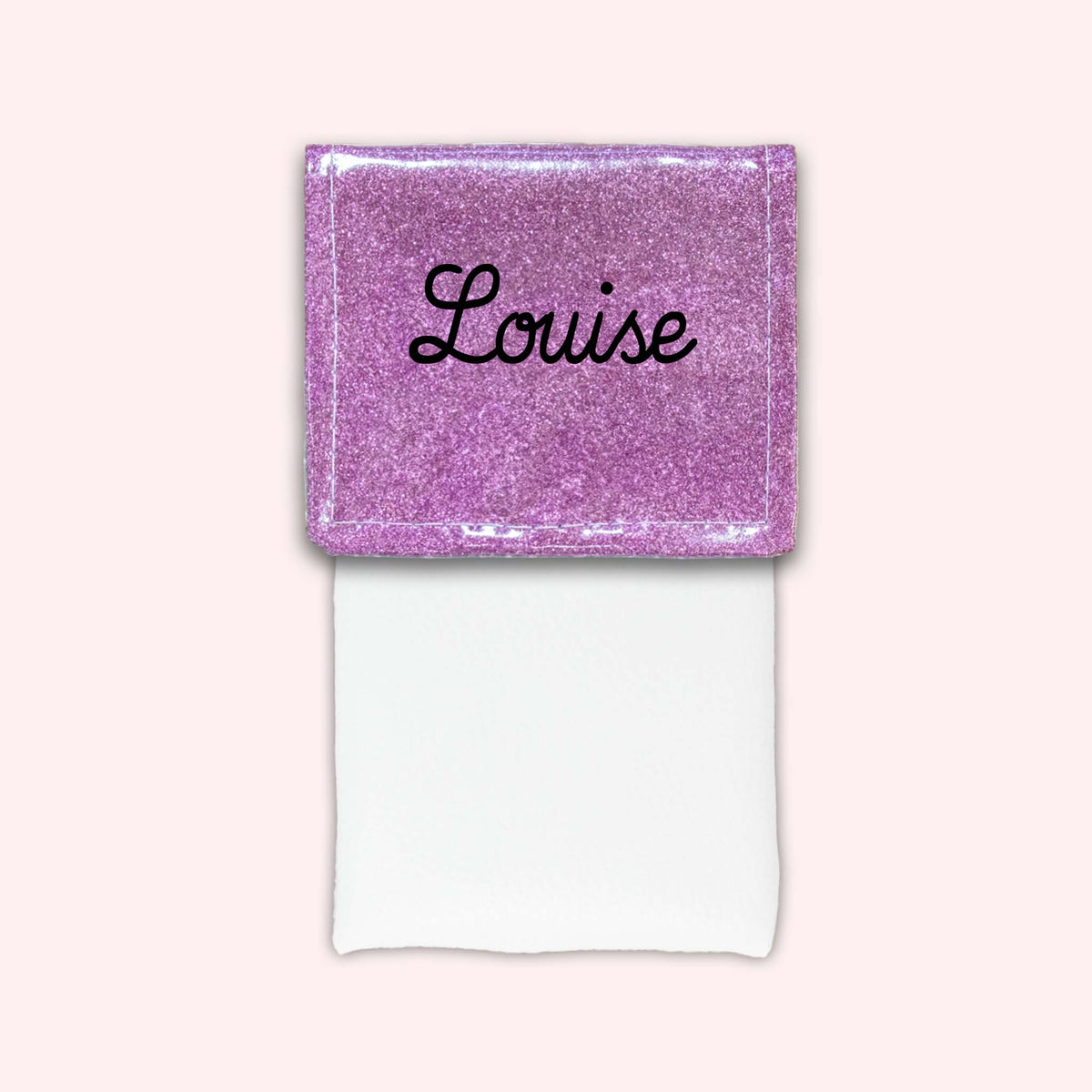 Pochette bicolore rabat Parme paillette