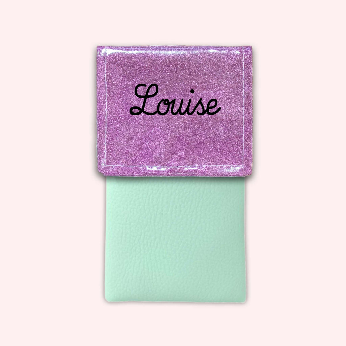 Pochette bicolore rabat Parme paillette