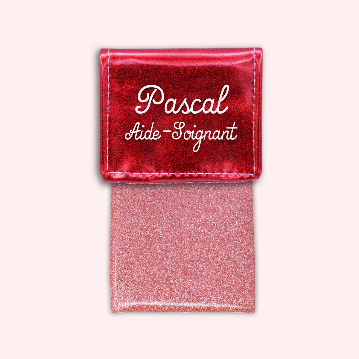 Pochette bicolore rabat Rouge paillette