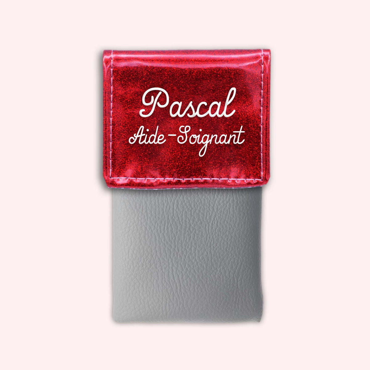 Pochette bicolore rabat Rouge paillette