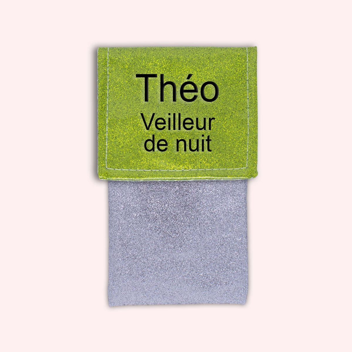 Pochette bicolore rabat Vert paillette
