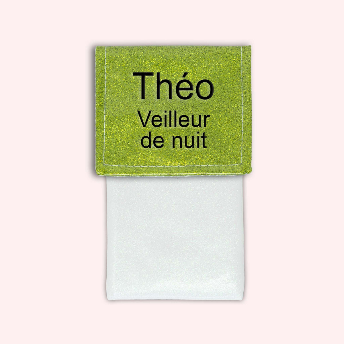 Pochette bicolore rabat Vert paillette