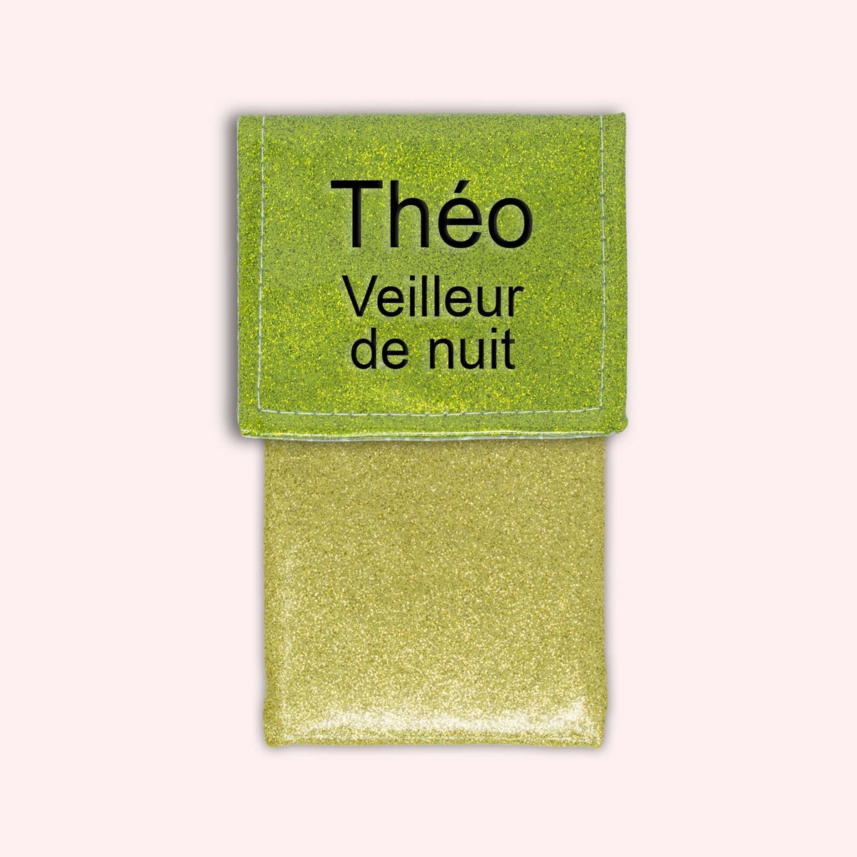 Pochette bicolore rabat Vert paillette