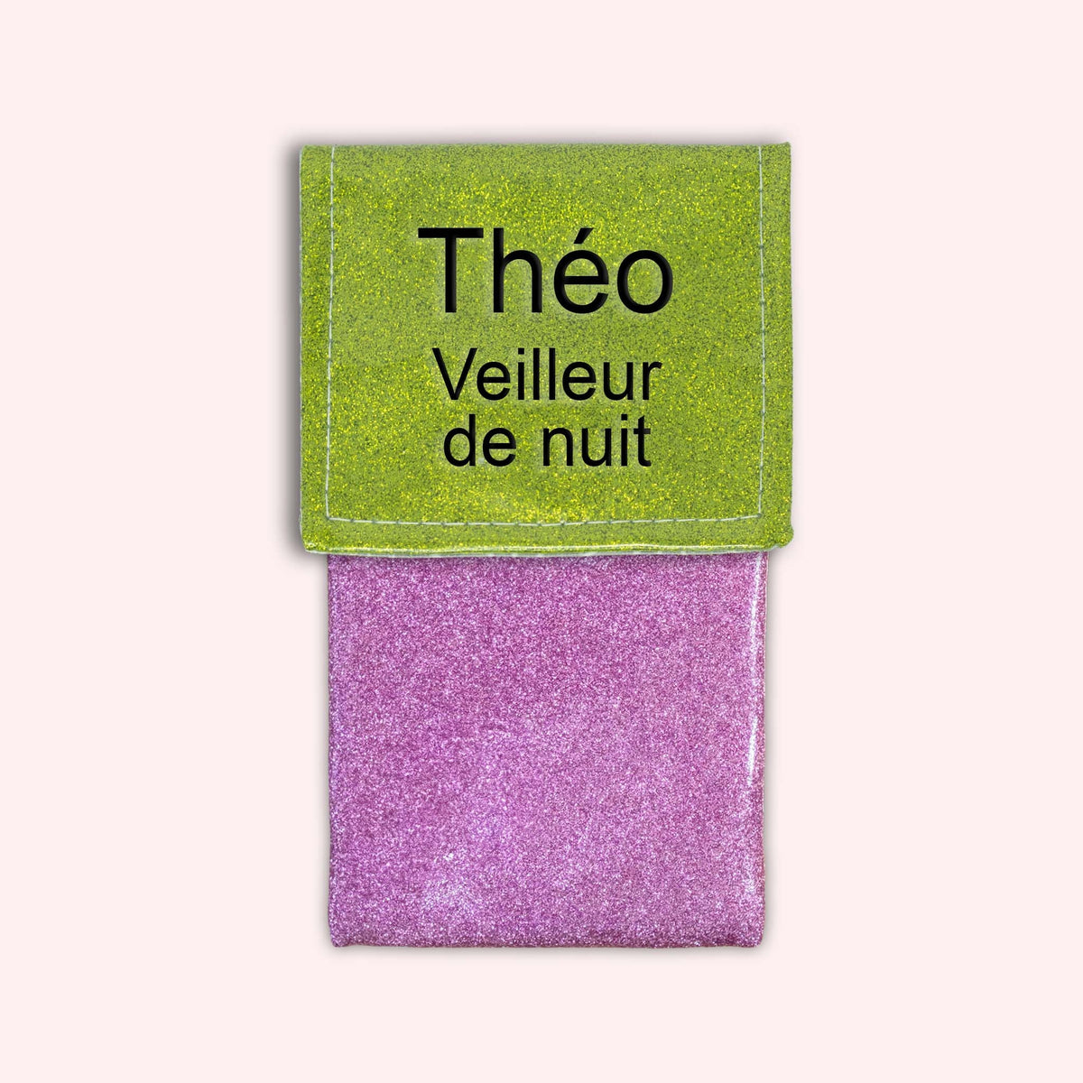 Pochette bicolore rabat Vert paillette