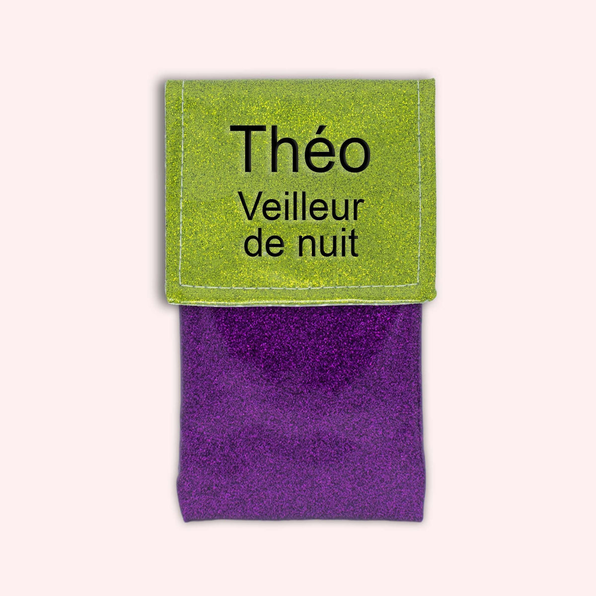 Pochette bicolore rabat Vert paillette