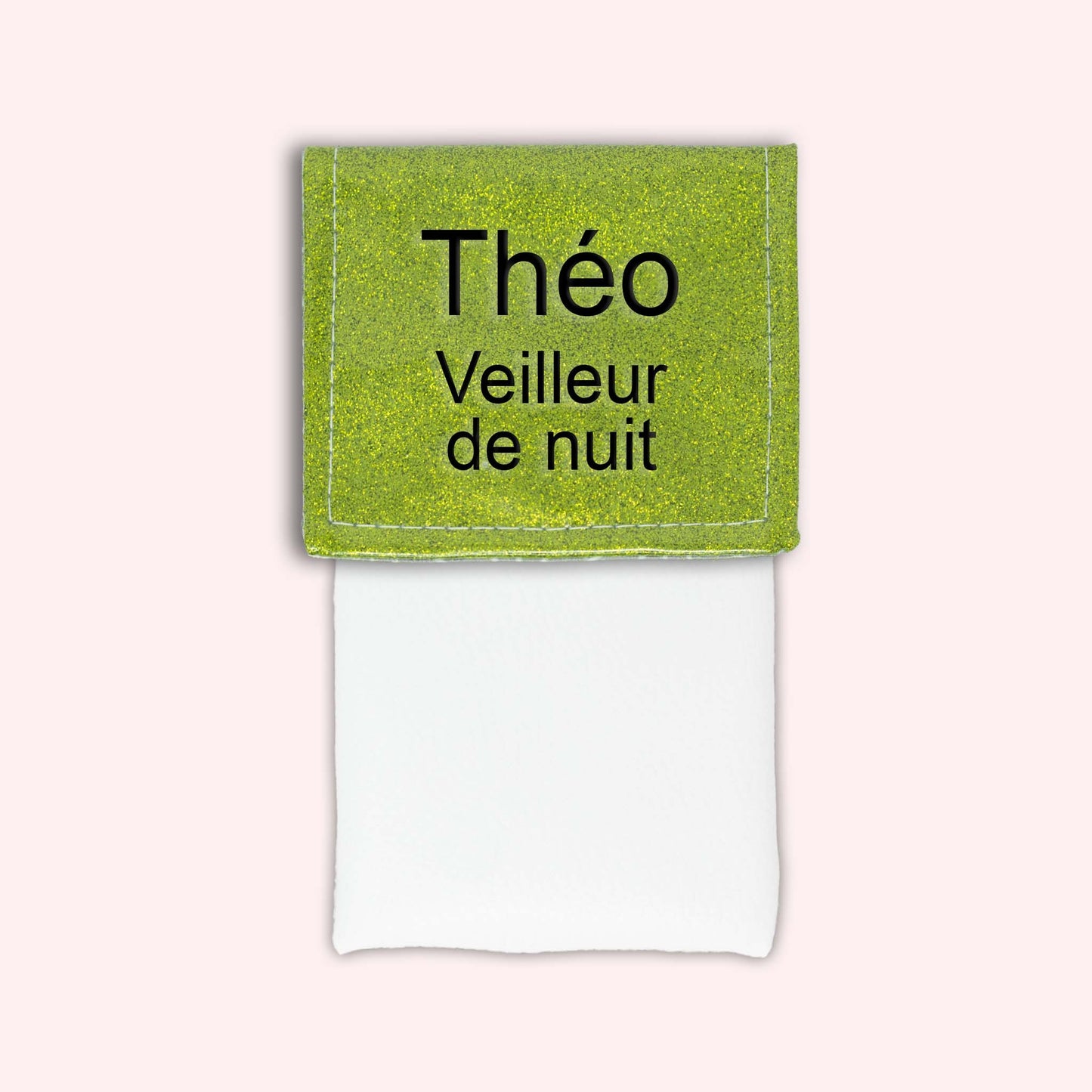 Pochette bicolore rabat Vert paillette