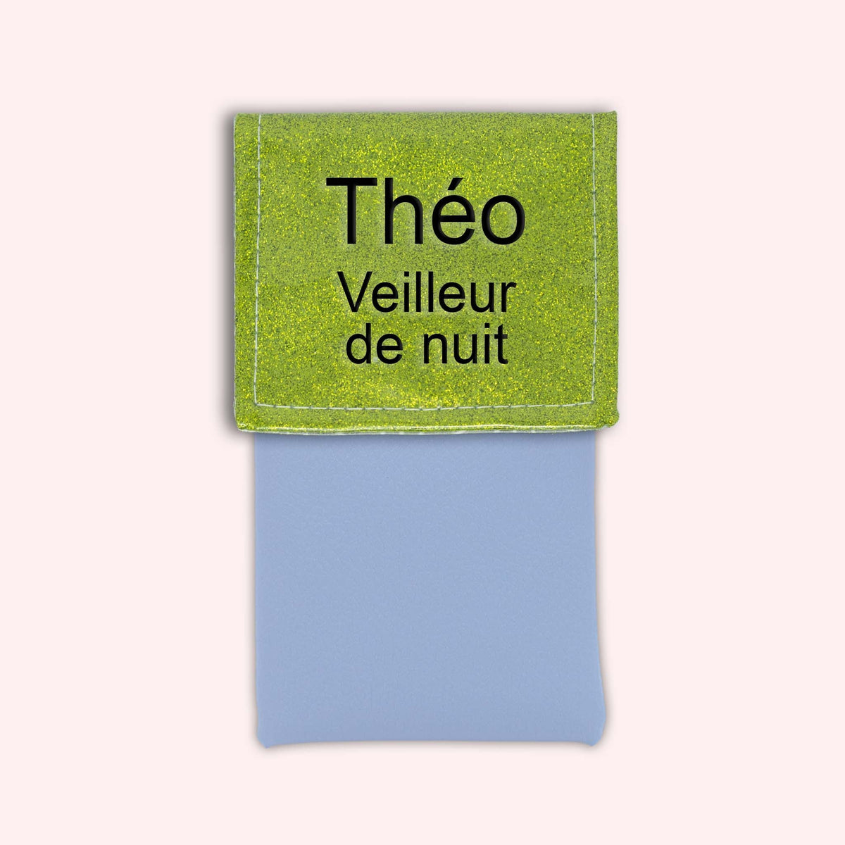 Pochette bicolore rabat Vert paillette