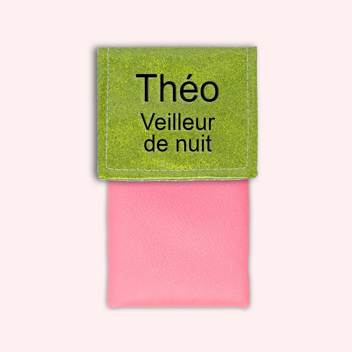 Pochette bicolore rabat Vert paillette