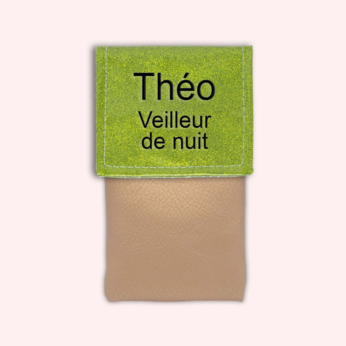 Pochette bicolore rabat Vert paillette