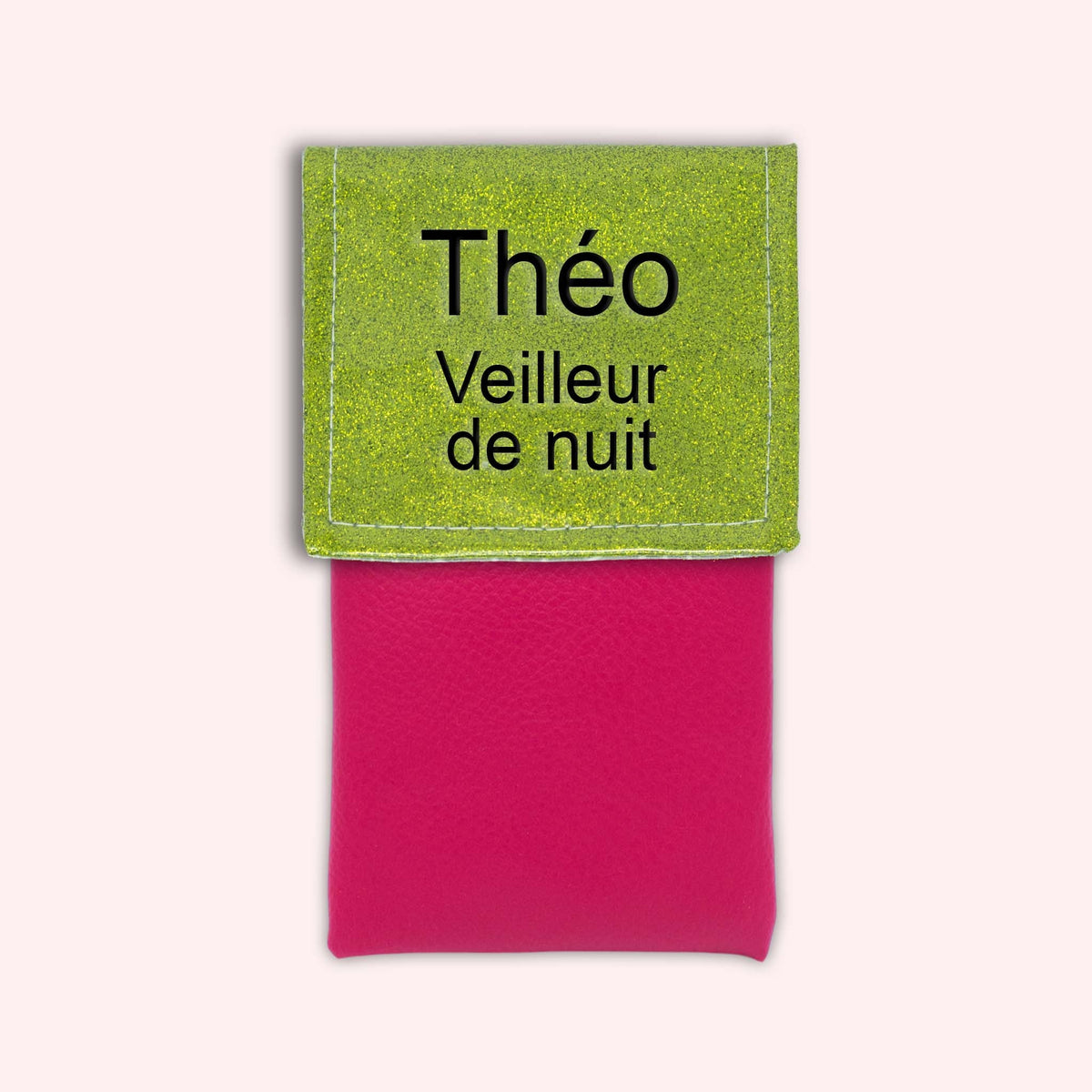 Pochette bicolore rabat Vert paillette