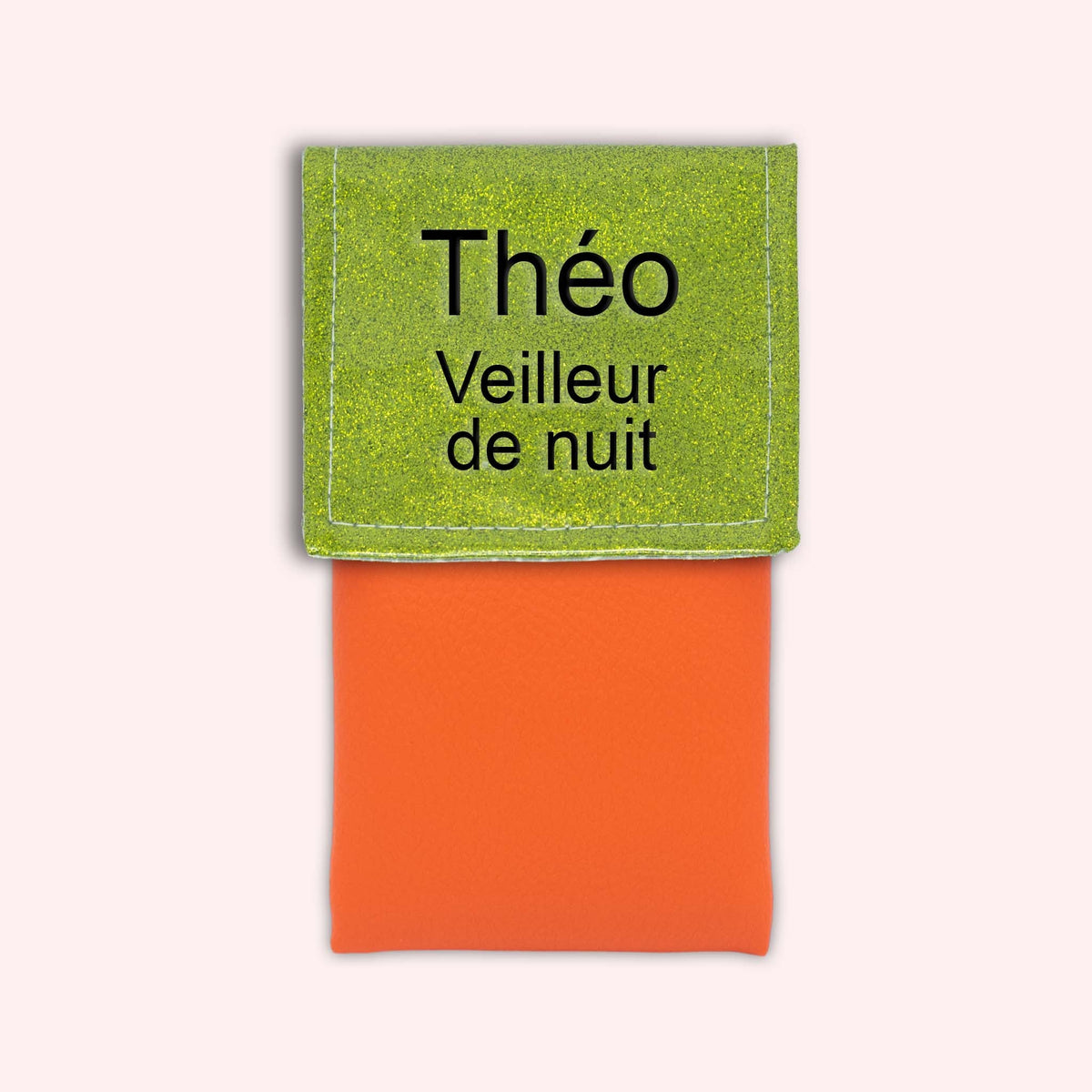 Pochette bicolore rabat Vert paillette