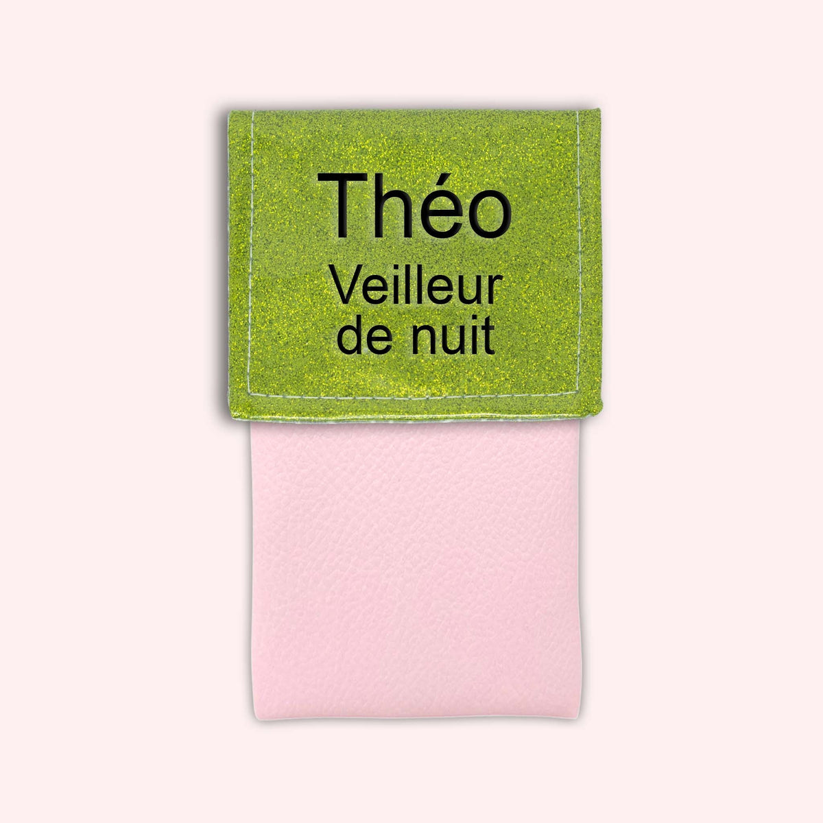 Pochette bicolore rabat Vert paillette