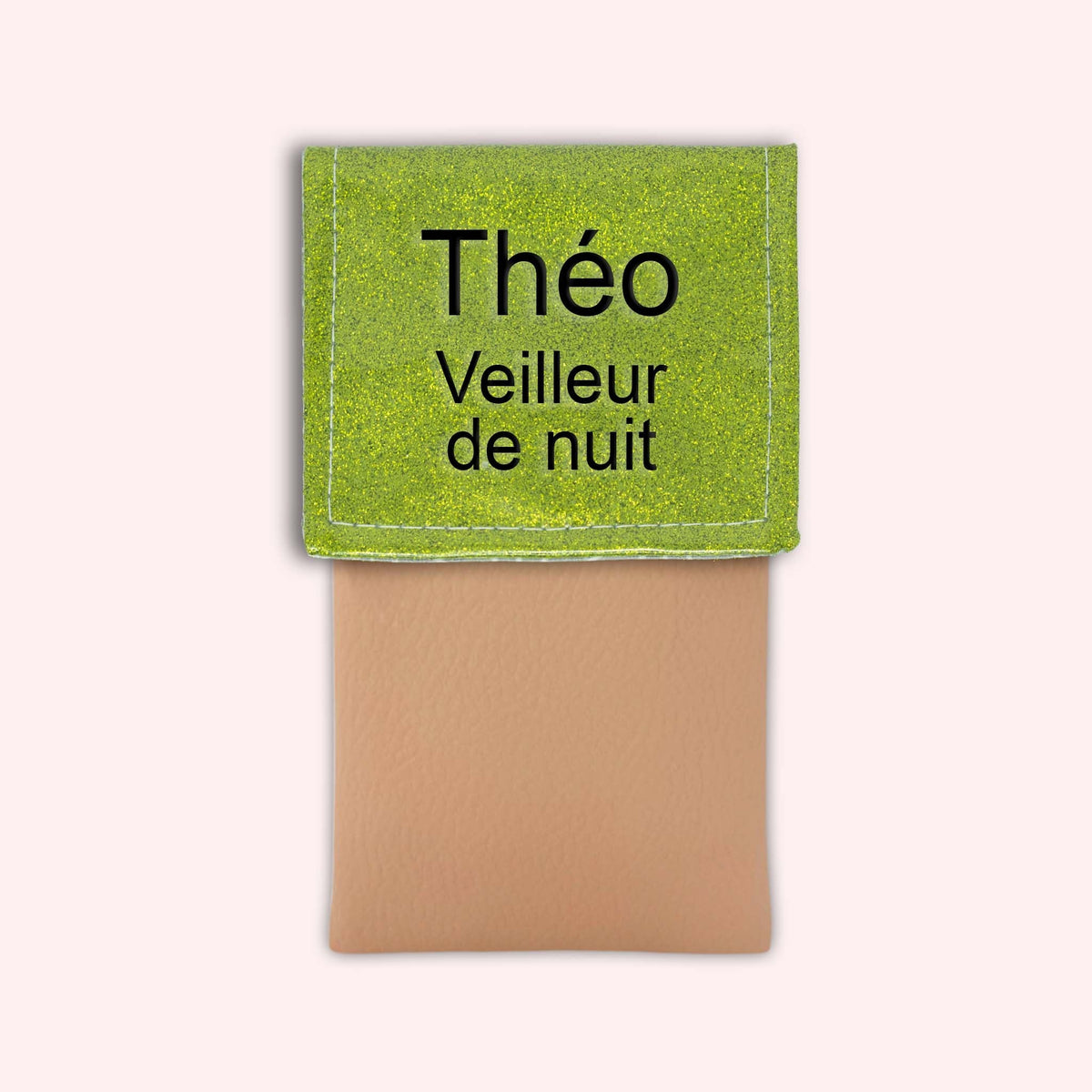 Pochette bicolore rabat Vert paillette