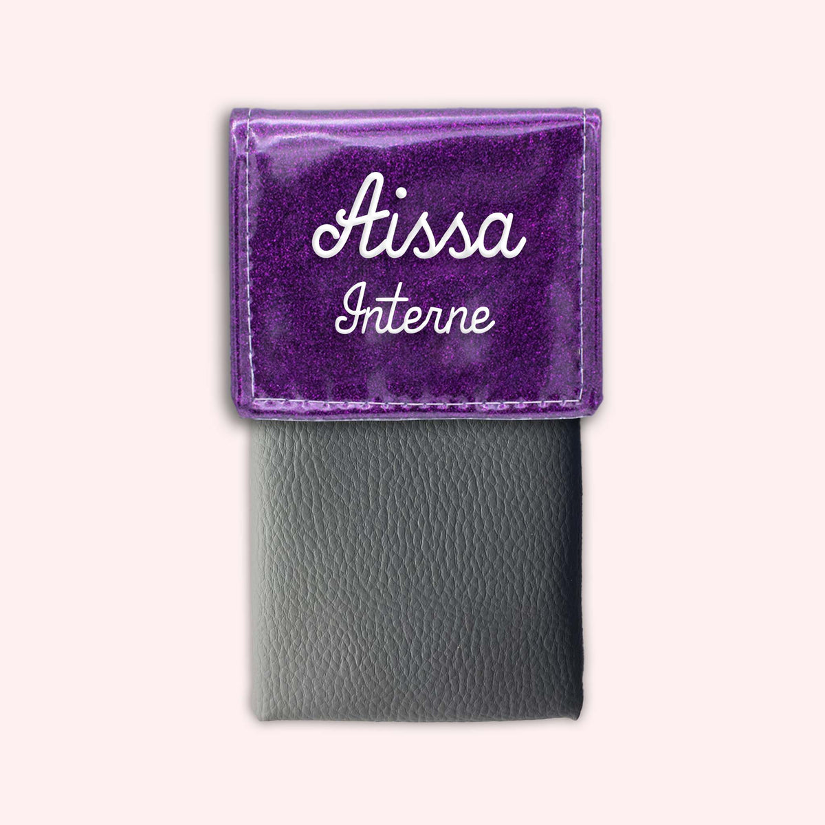 Pochette bicolore rabat Violet paillette