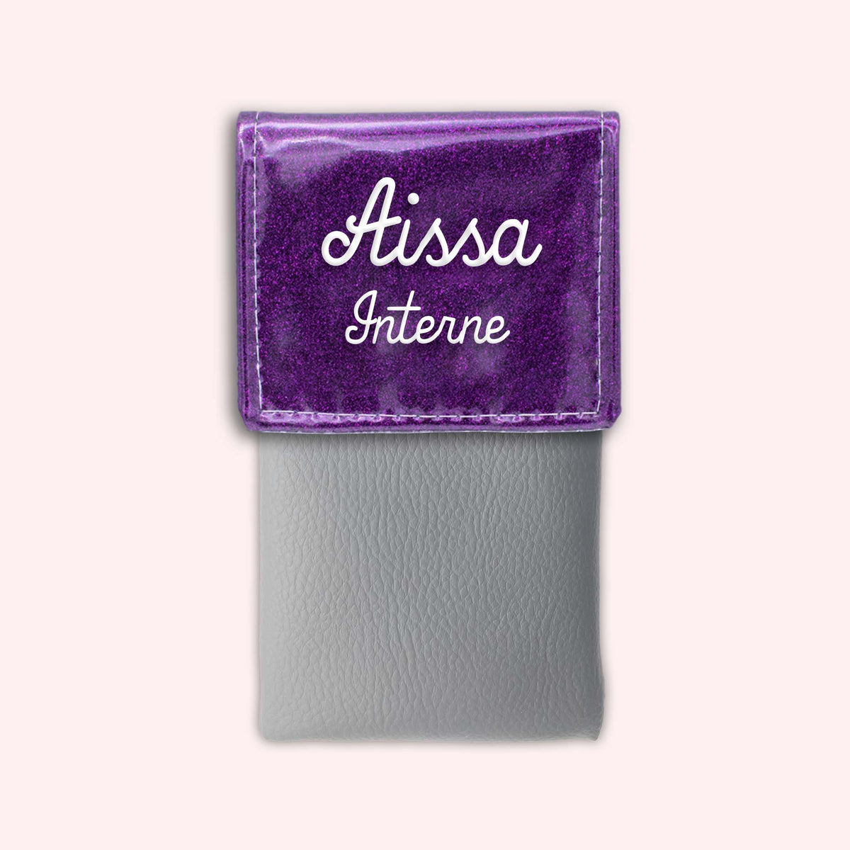 Pochette bicolore rabat Violet paillette