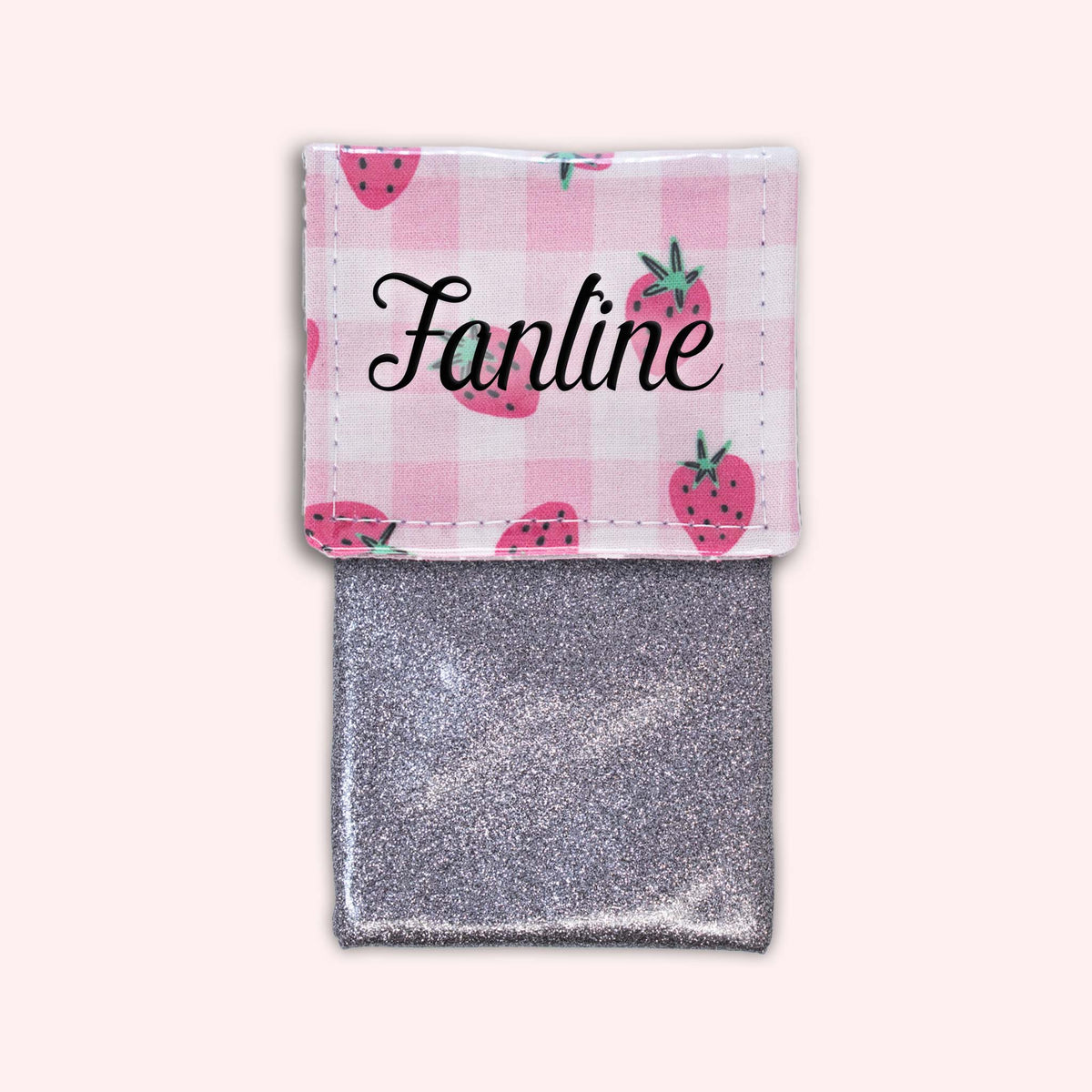 Pochette aimantée Vichy Fraise