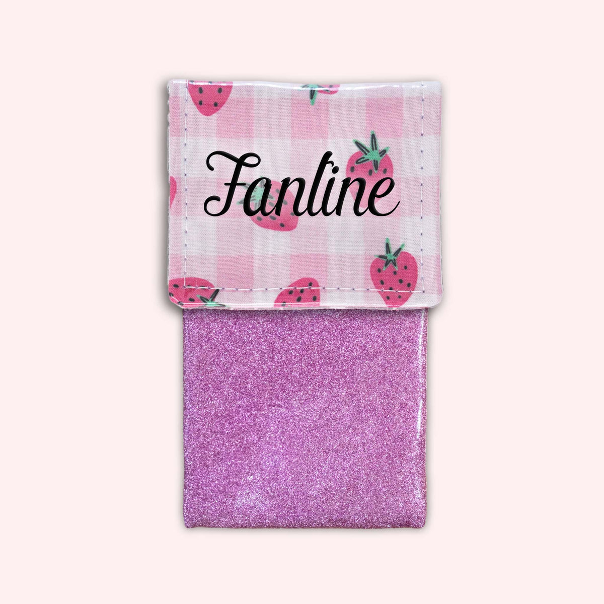 Pochette aimantée Vichy Fraise