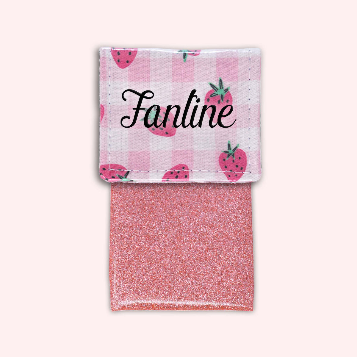 Pochette aimantée Vichy Fraise