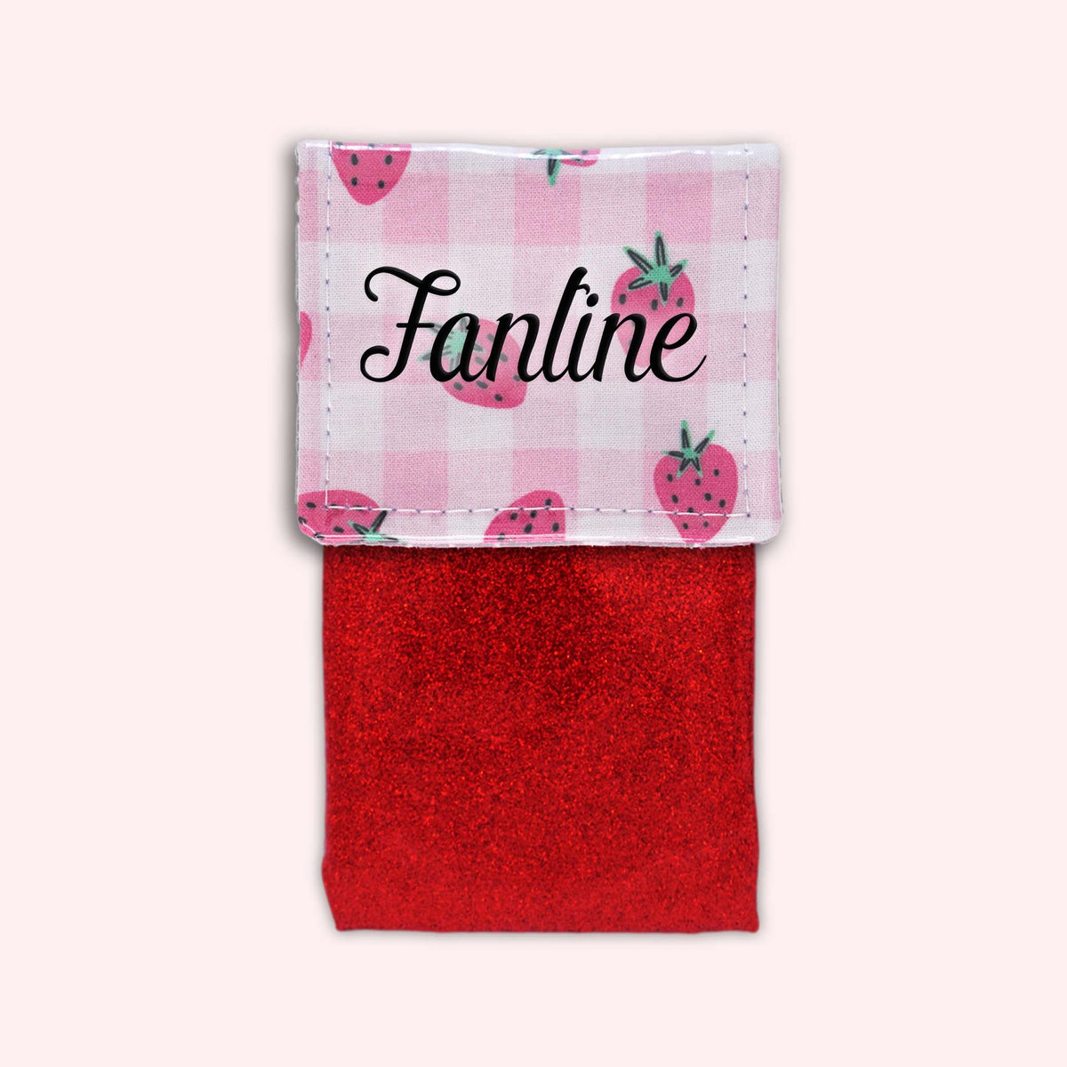 Pochette aimantée Vichy Fraise