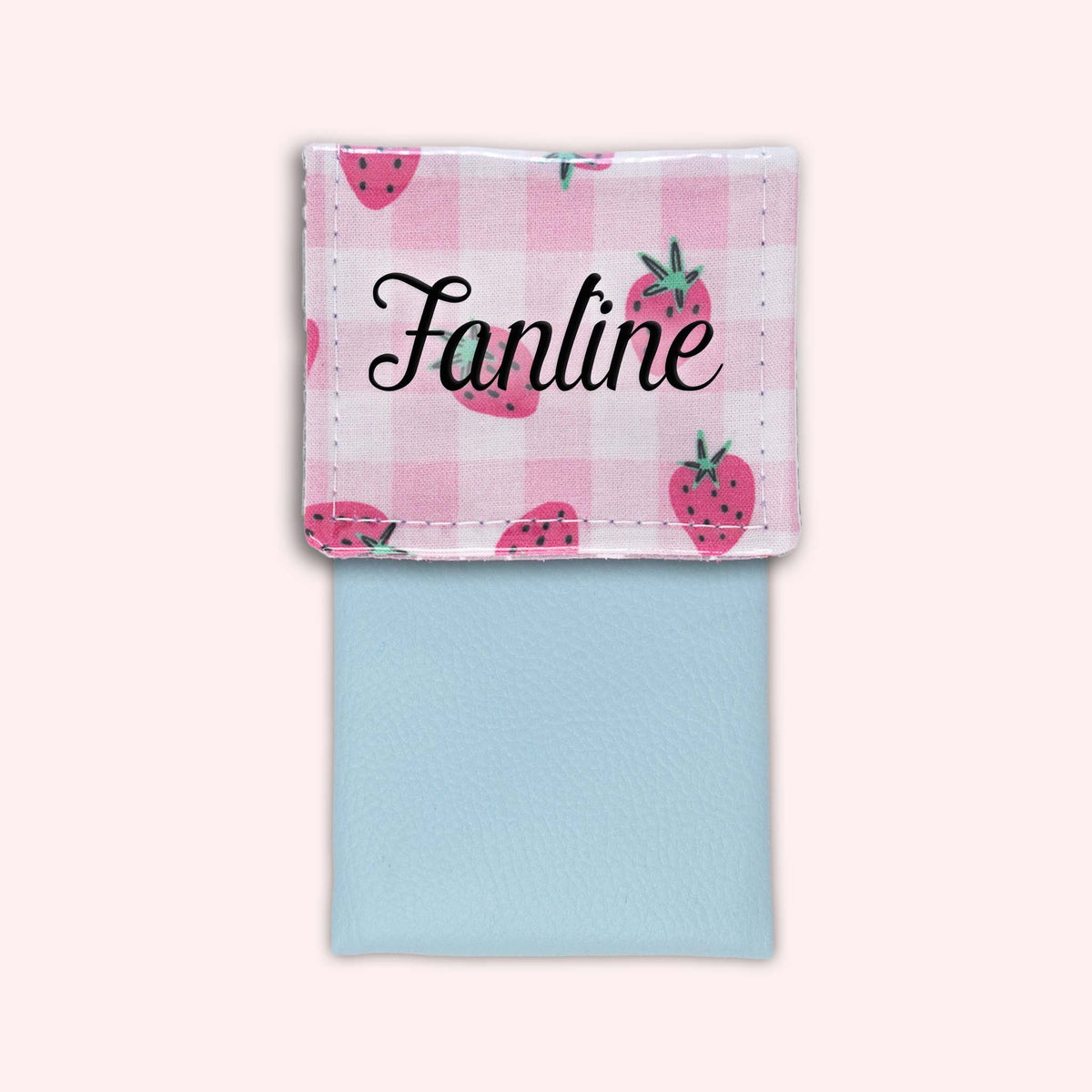 Pochette aimantée Vichy Fraise