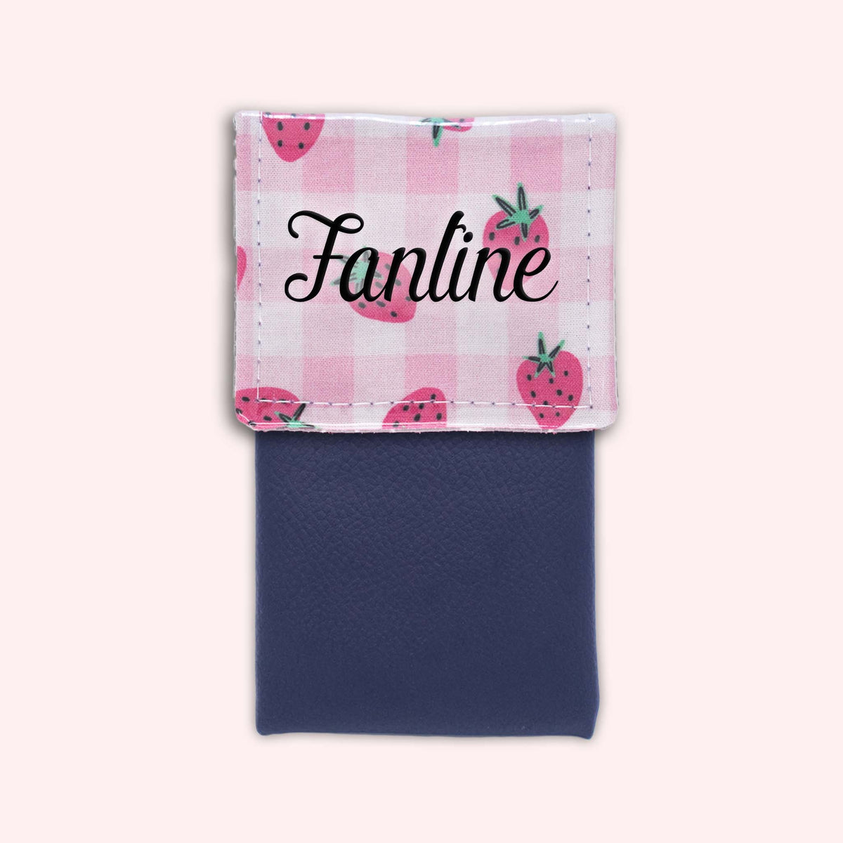 Pochette aimantée Vichy Fraise