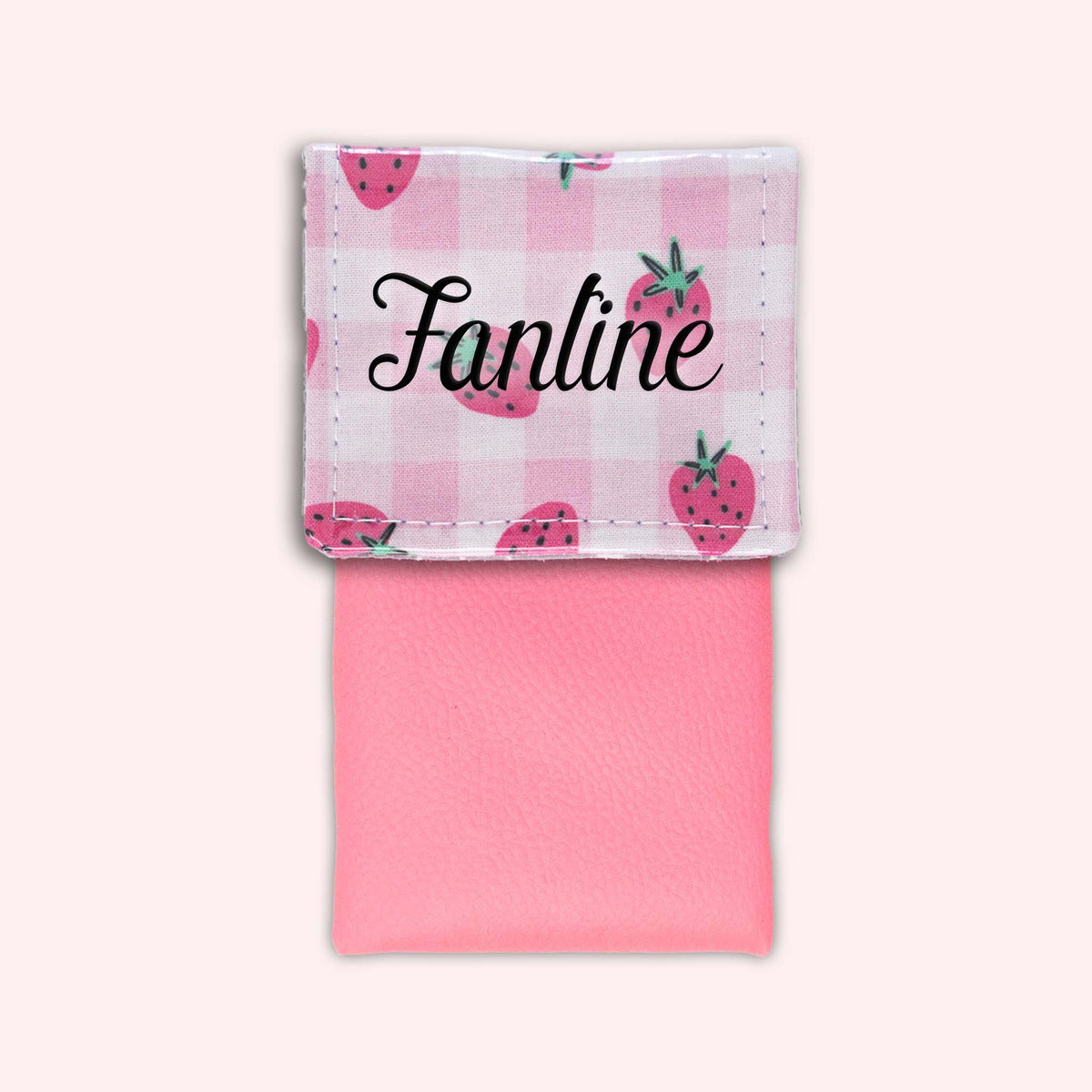 Pochette aimantée Vichy Fraise