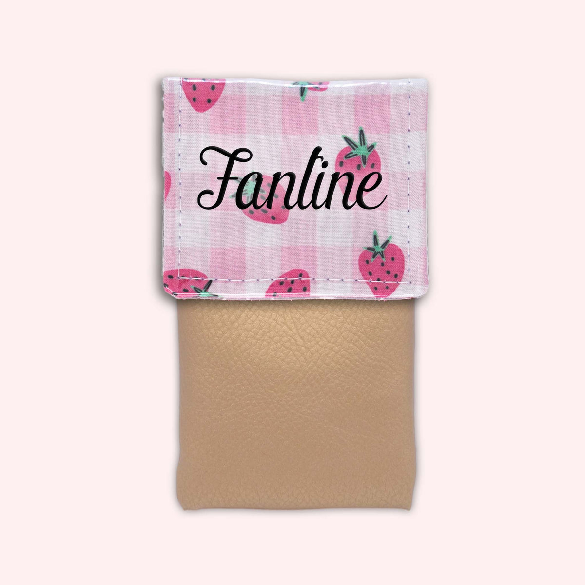 Pochette aimantée Vichy Fraise
