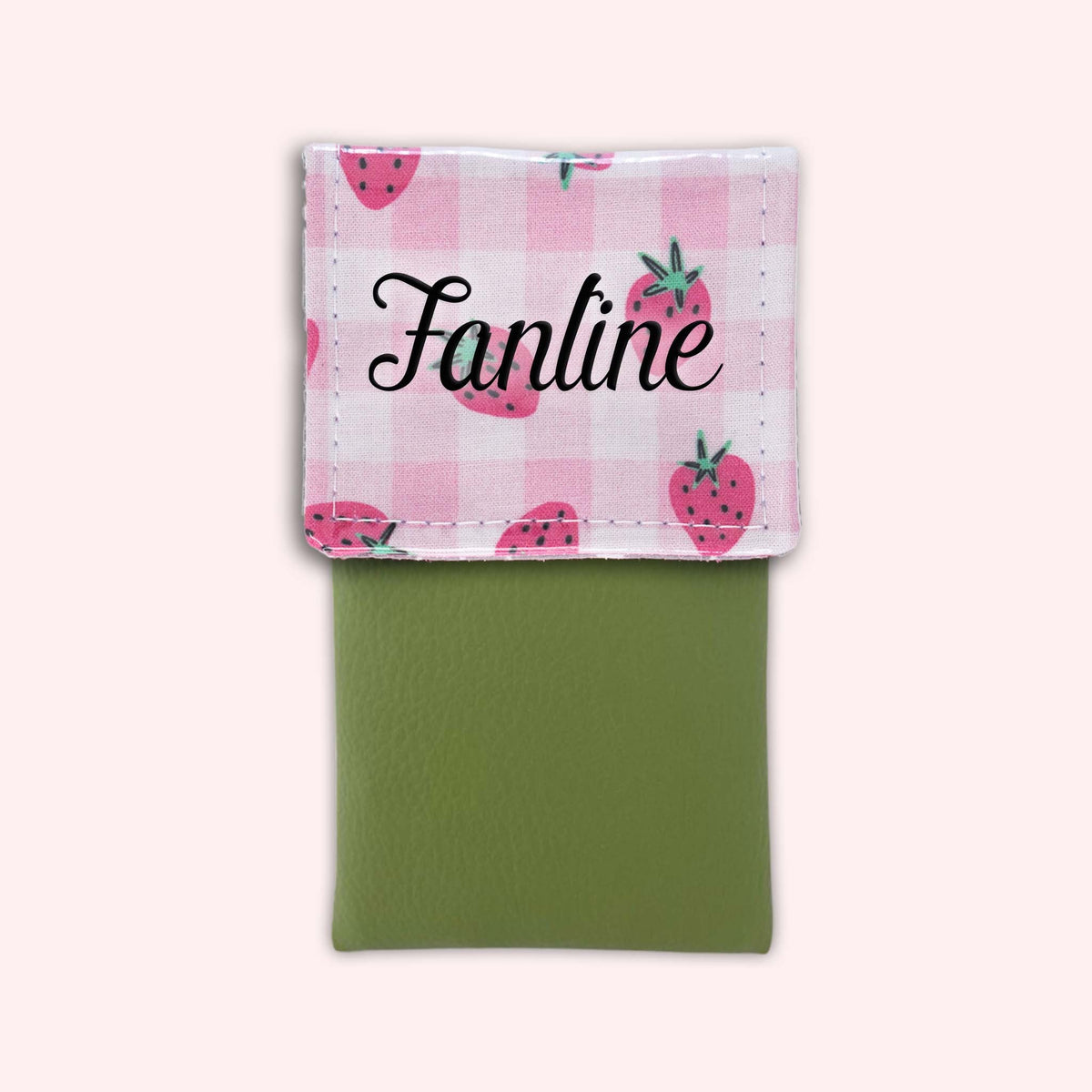 Pochette aimantée Vichy Fraise