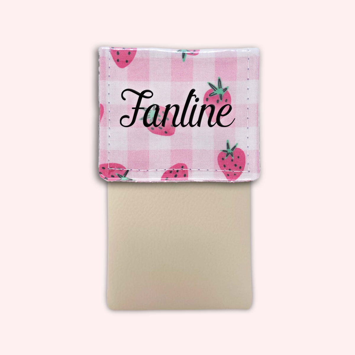 Pochette aimantée Vichy Fraise