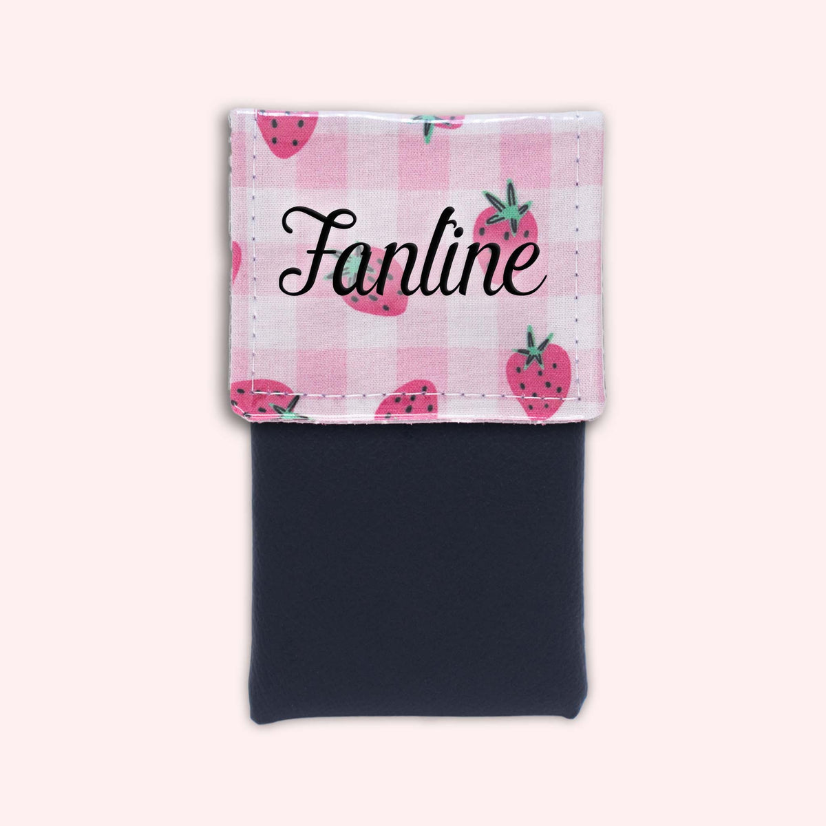Pochette aimantée Vichy Fraise