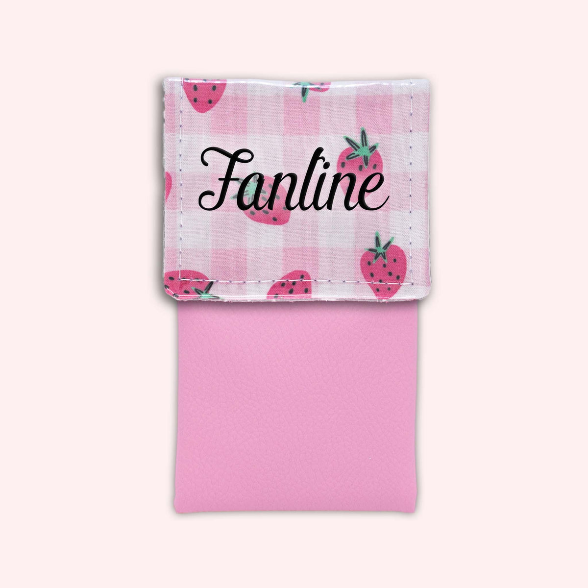 Pochette aimantée Vichy Fraise