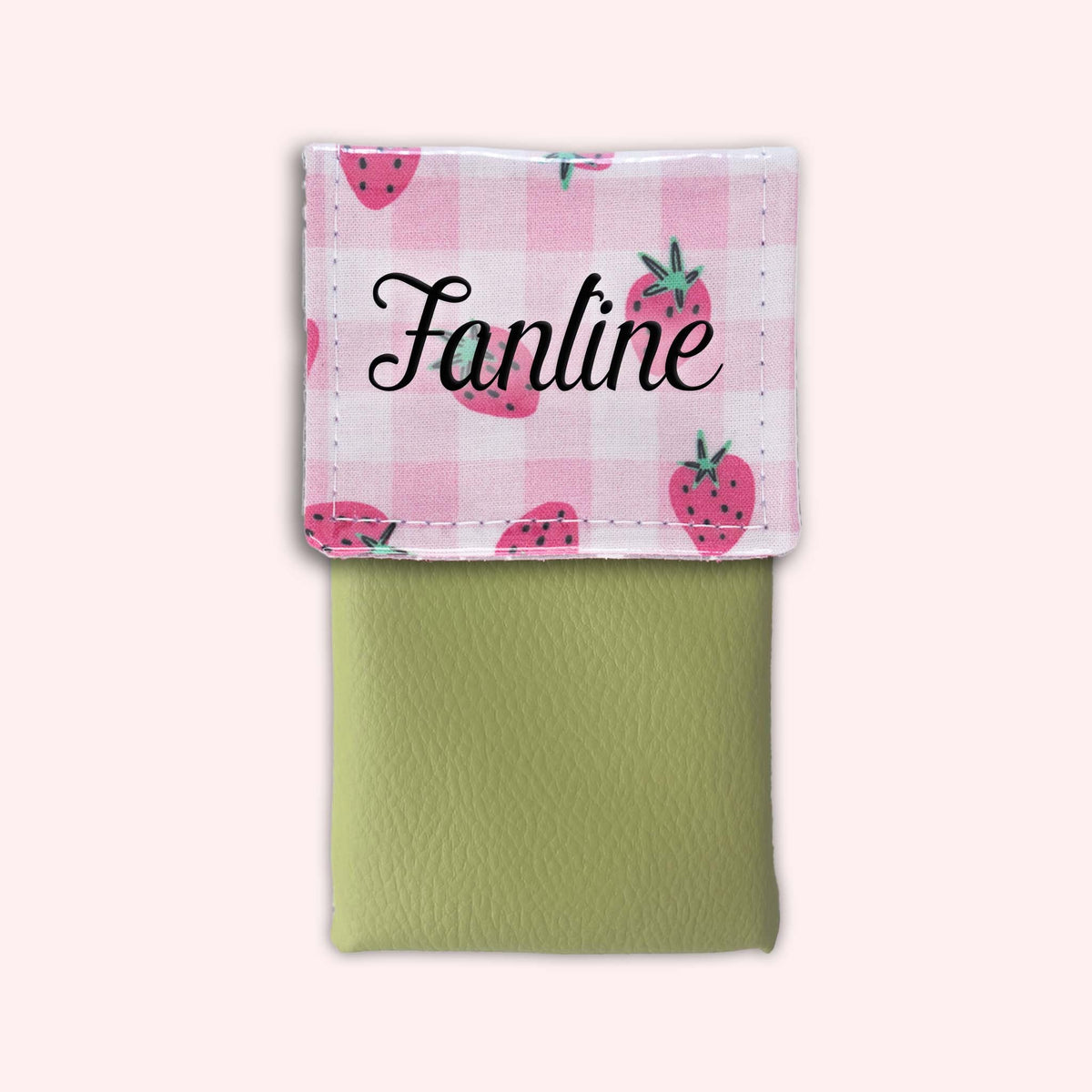 Pochette aimantée Vichy Fraise