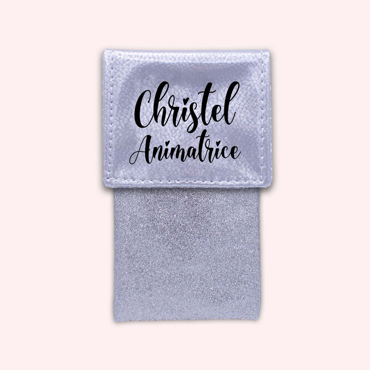 Pochette bicolore rabat Argent
