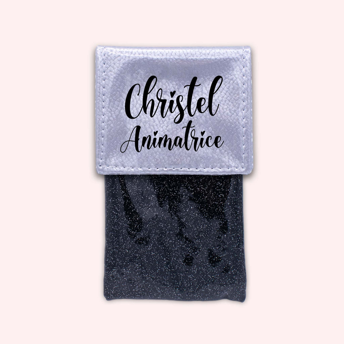 Pochette bicolore rabat Argent