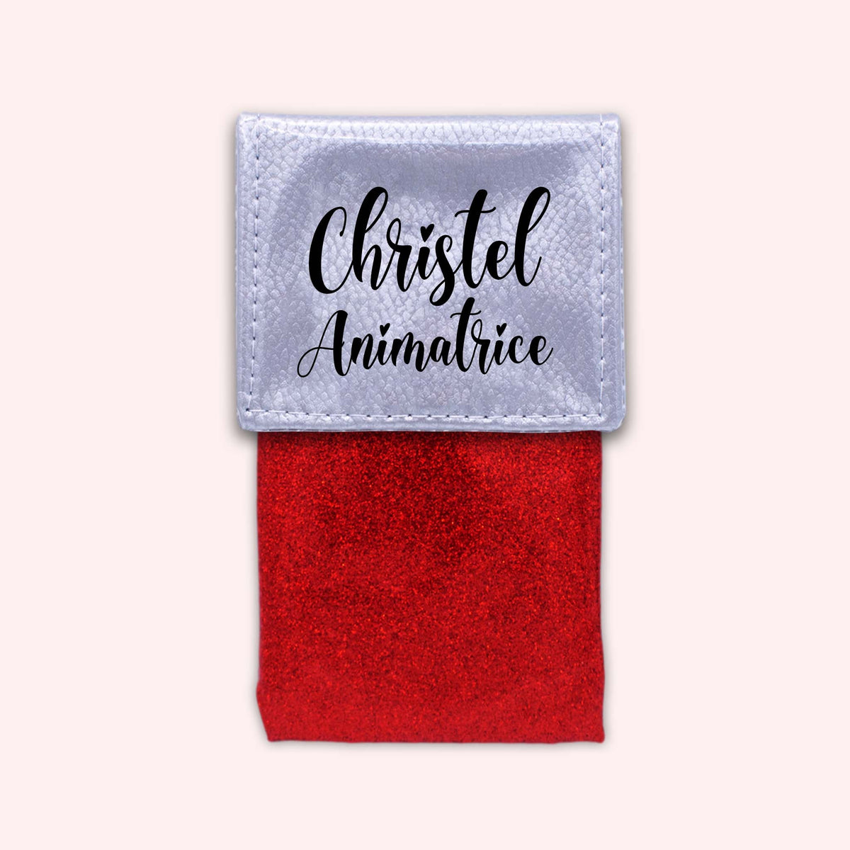 Pochette bicolore rabat Argent