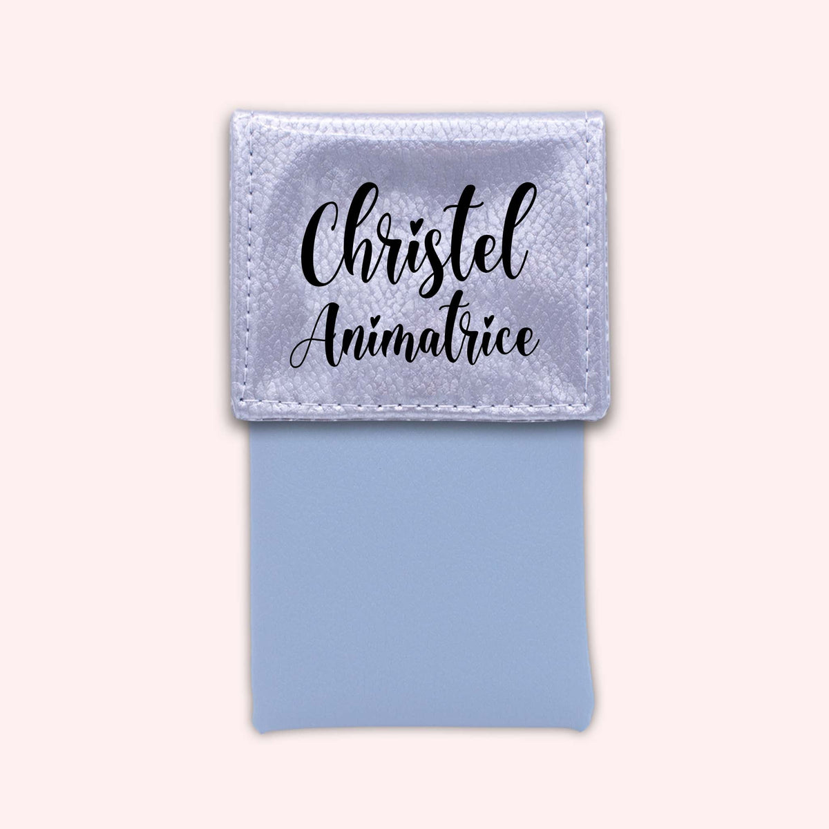 Pochette bicolore rabat Argent