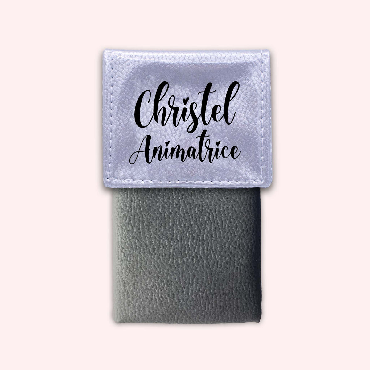 Pochette bicolore rabat Argent