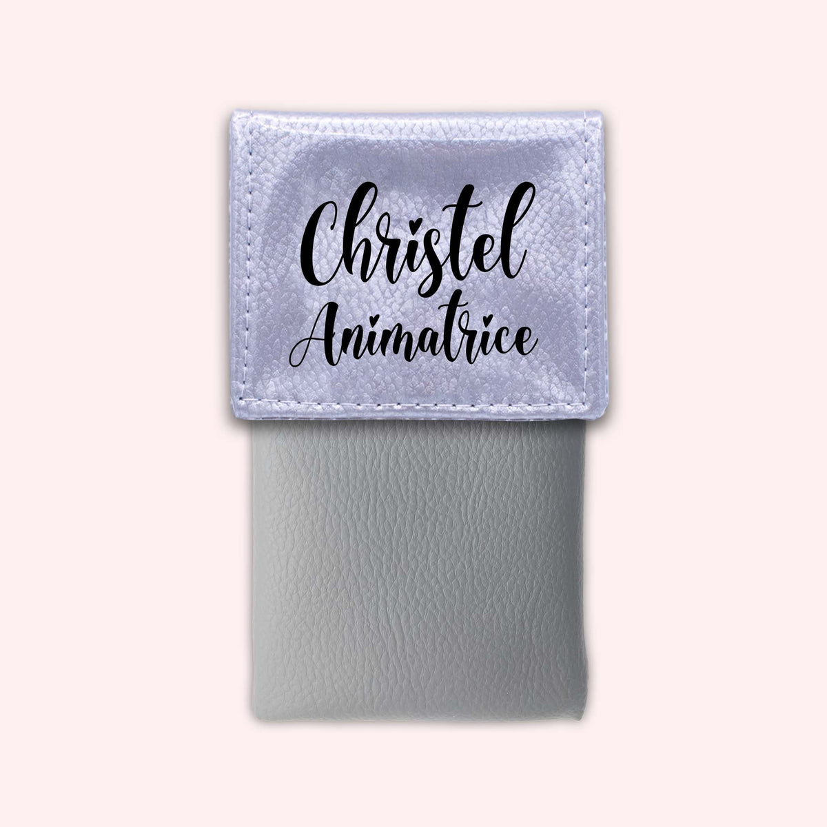 Pochette bicolore rabat Argent