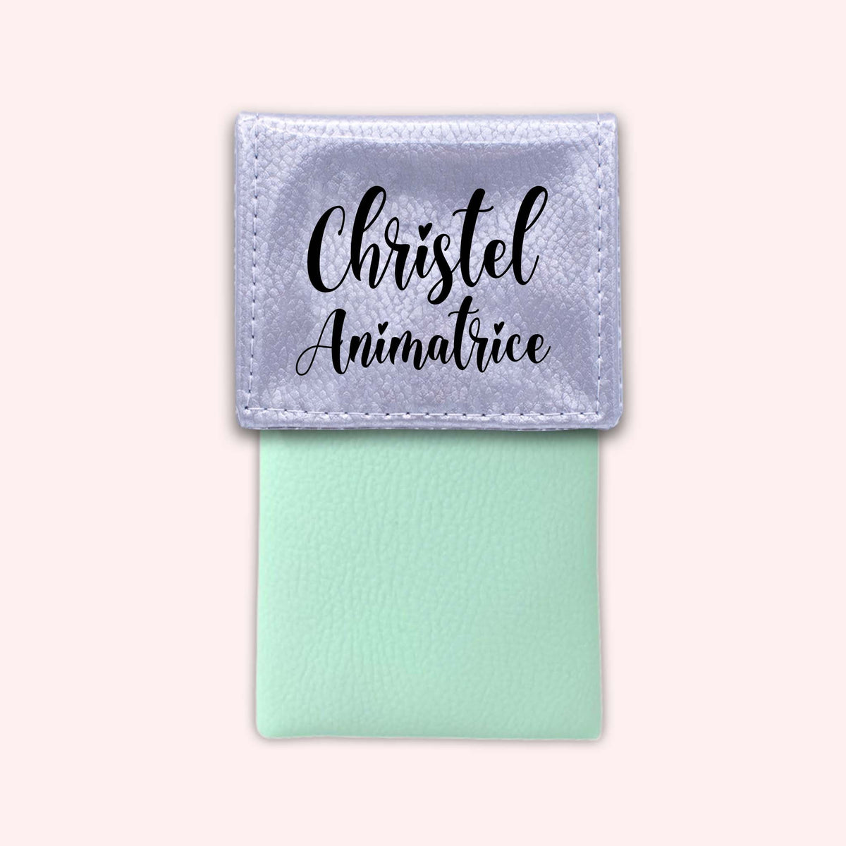 Pochette bicolore rabat Argent