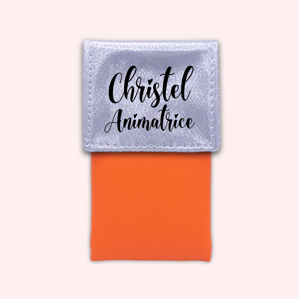 Pochette bicolore rabat Argent