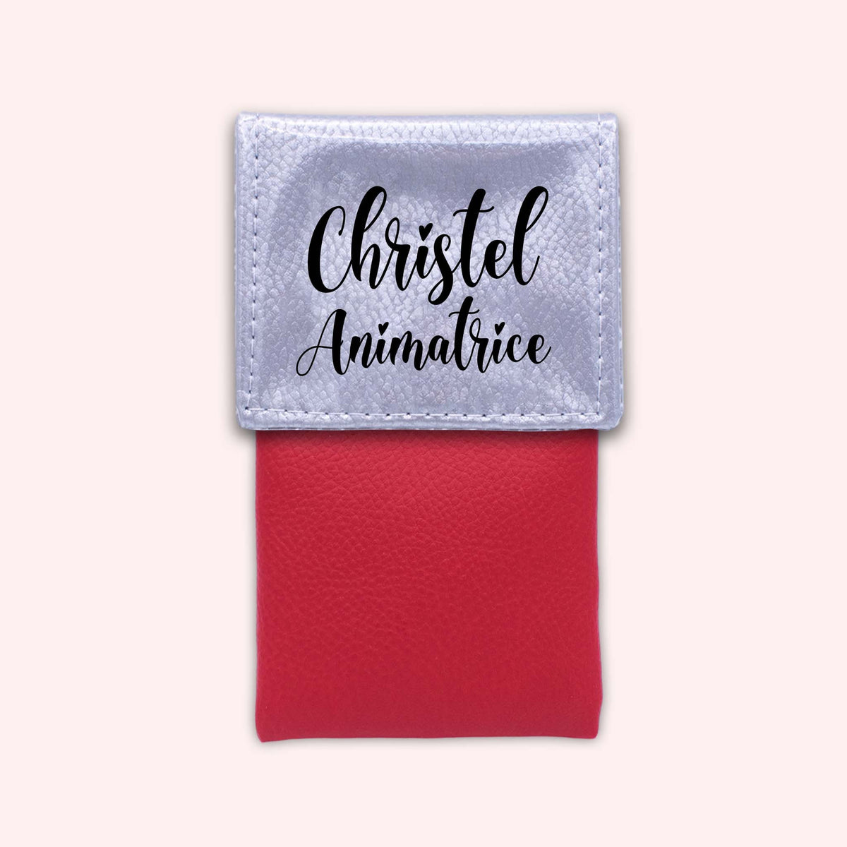 Pochette bicolore rabat Argent