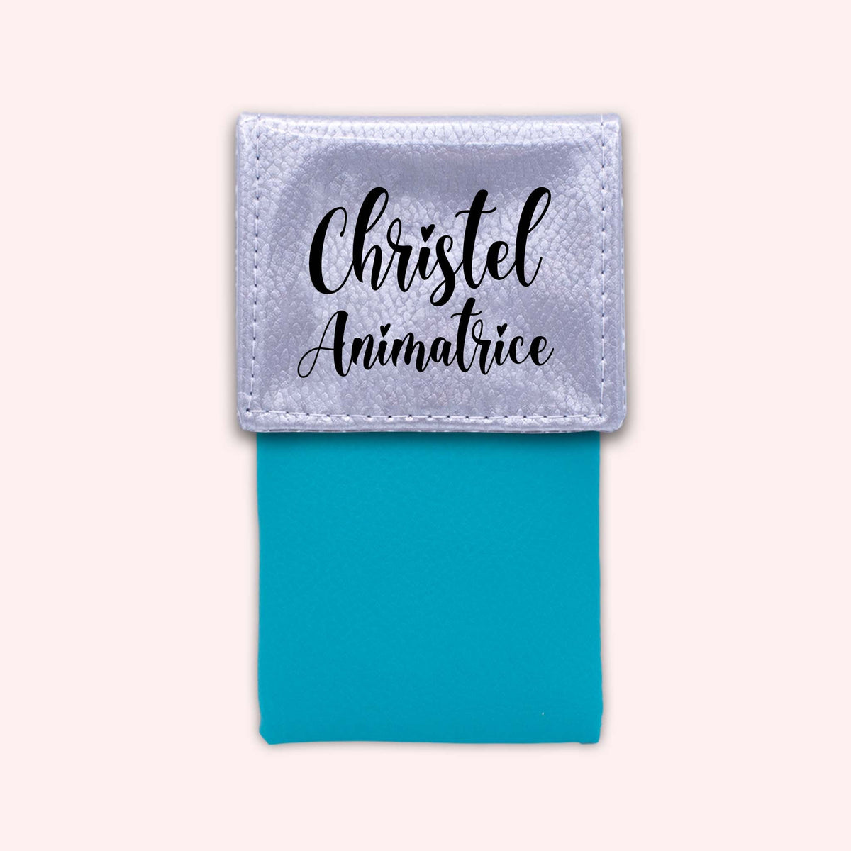 Pochette bicolore rabat Argent