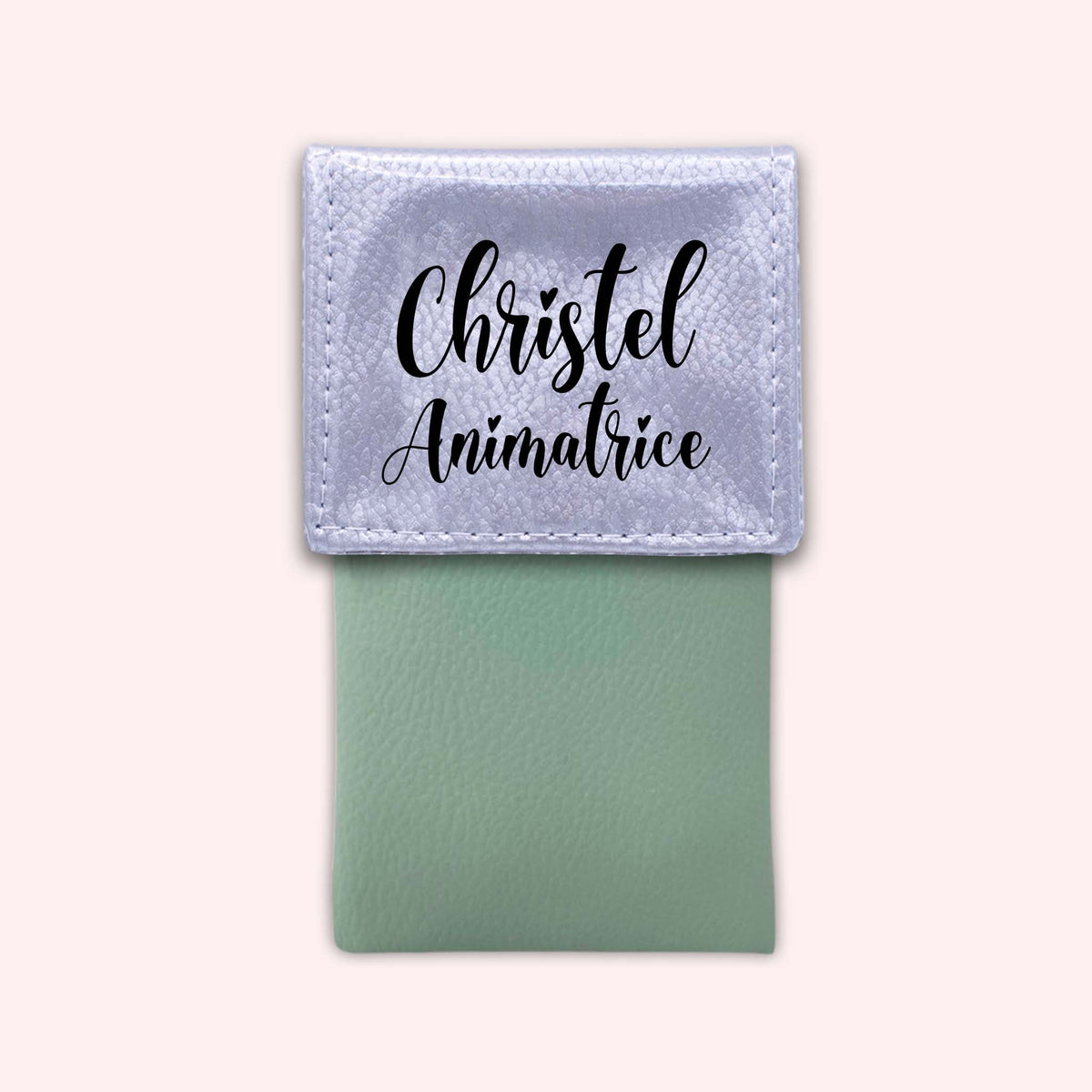 Pochette bicolore rabat Argent