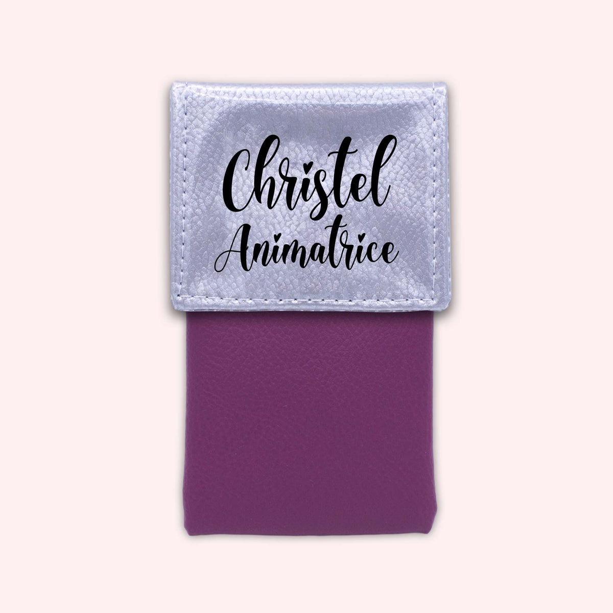 Pochette bicolore rabat Argent