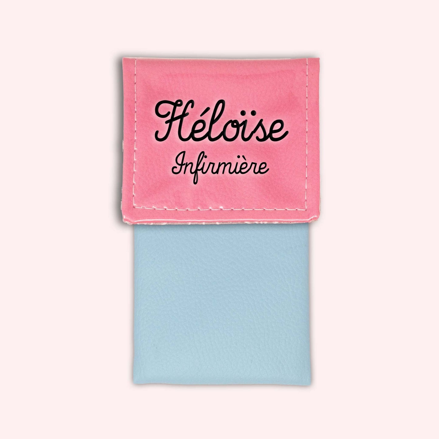 Pochette bicolore rabat Corail