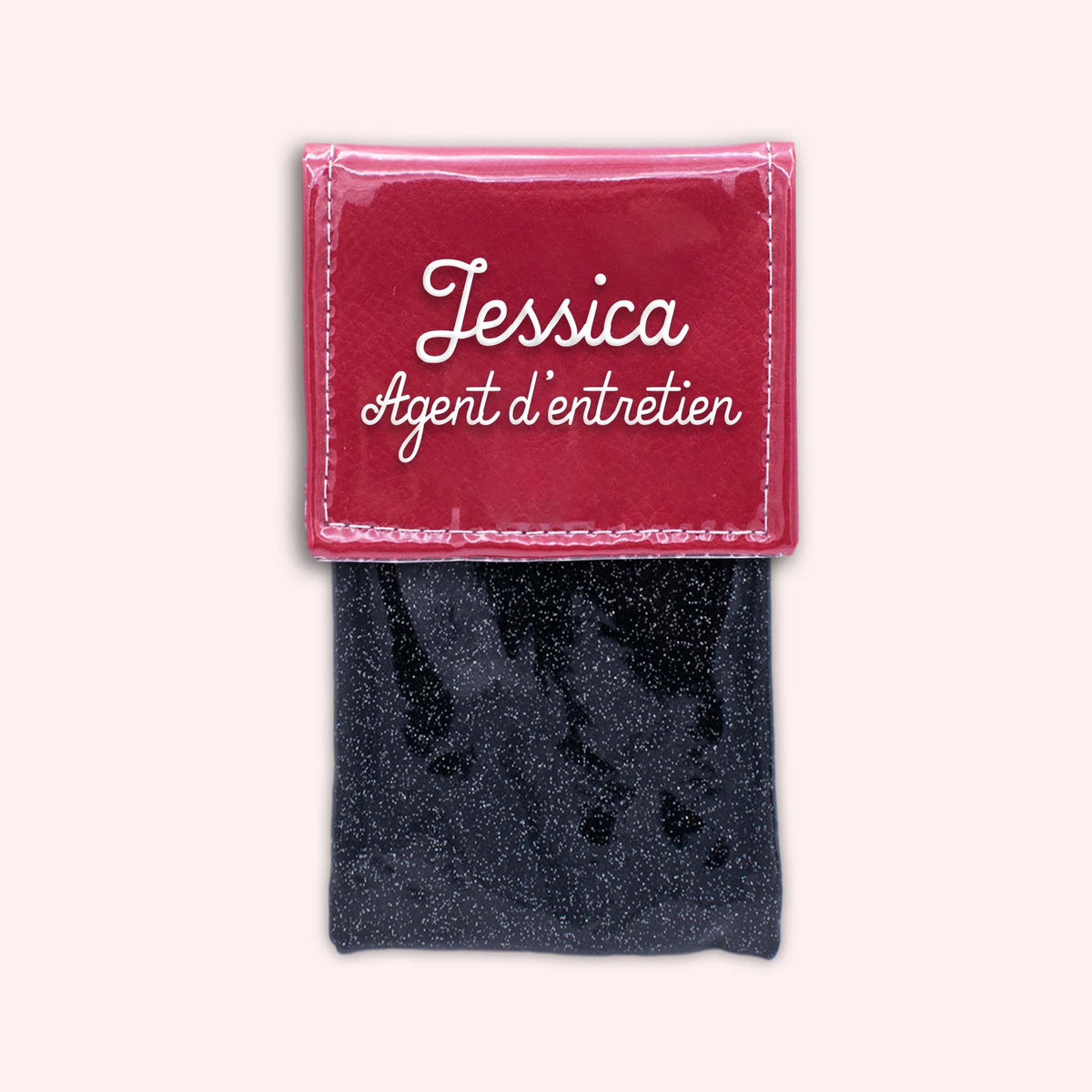 Pochette bicolore rabat Rouge
