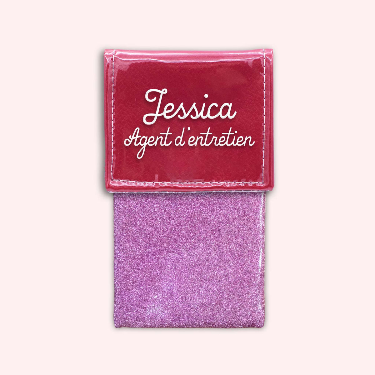 Pochette bicolore rabat Rouge